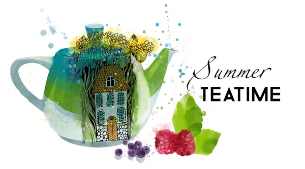 Summer Tea Time — Διανυσματικό Αρχείο