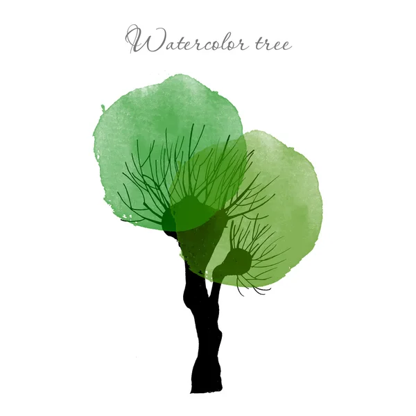 Aquarelle arbre d'été — Image vectorielle