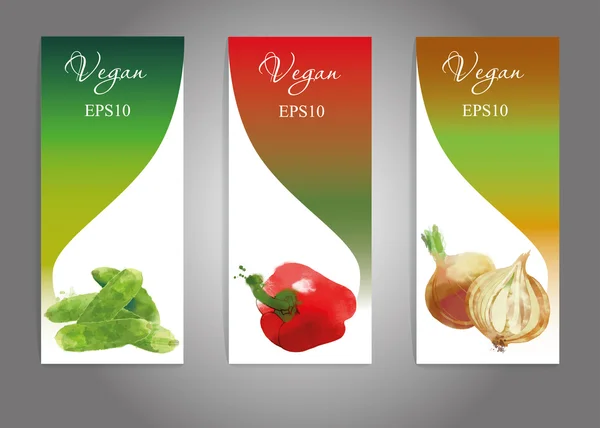Conjunto de folheto de vegetais —  Vetores de Stock