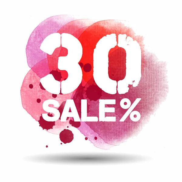 Watercolor sale 30 percent — Stock Vector
