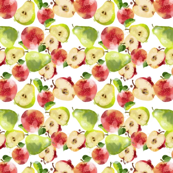 Hintergrund von Apfel und Birne — Stockvektor