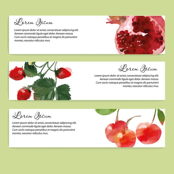 Frutta Banner design — Vettoriale Stock