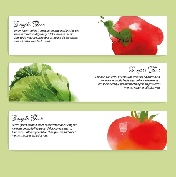 野菜のバナー デザイン — ストックベクタ
