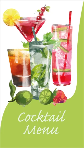 Hintergrund Cocktailkarte — Stockvektor