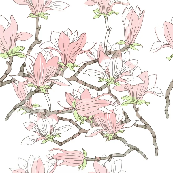 Modèle de fleur Magnolia — Image vectorielle