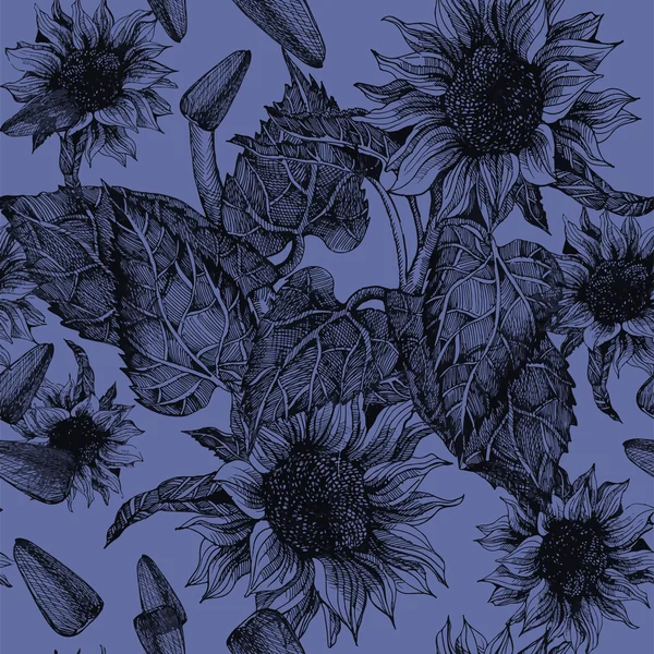 Modèle sans couture avec tournesols — Image vectorielle