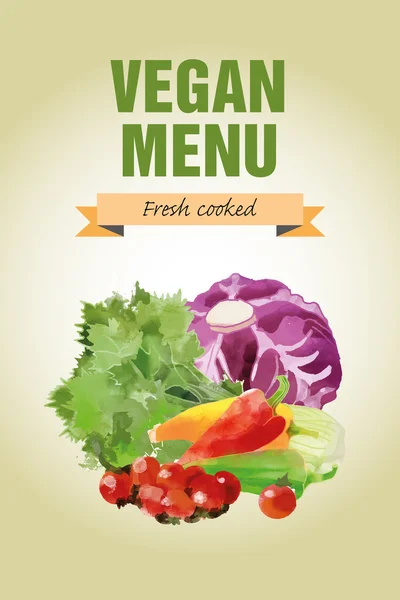 Watercolor vegetables background — Stock Vector
