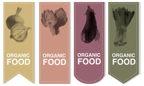 标签设置与蔬菜 — 图库矢量图片