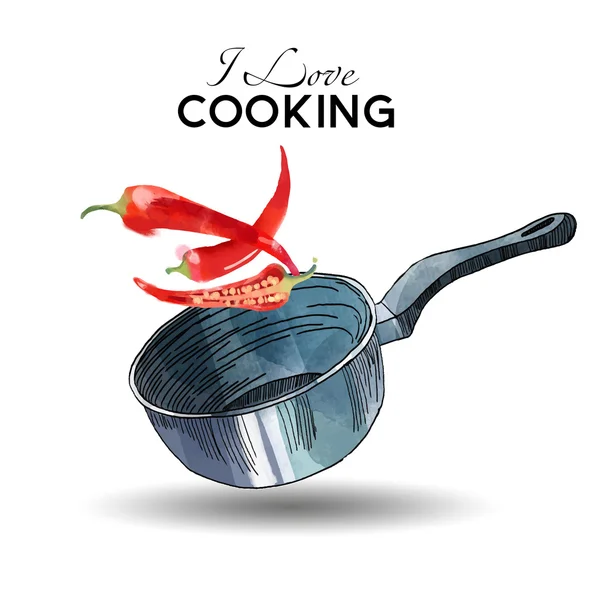 Sulu Boya mutfak arka plan