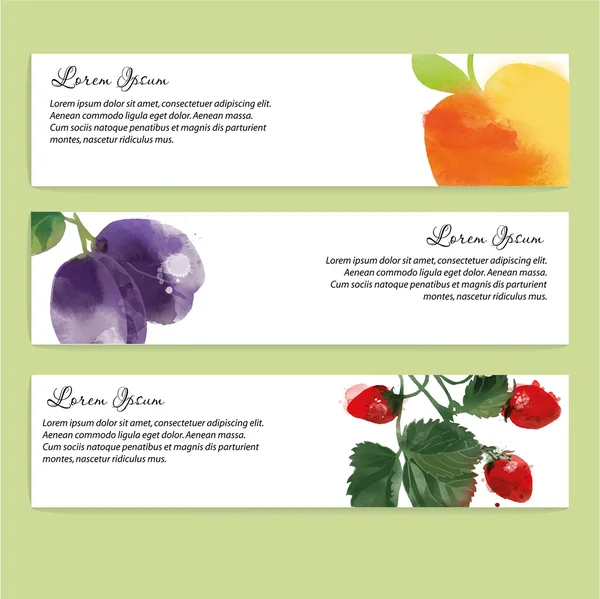 Frutas banner fundo — Vetor de Stock