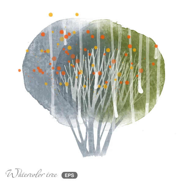 Aquarell Herbstbaum — Stockvektor