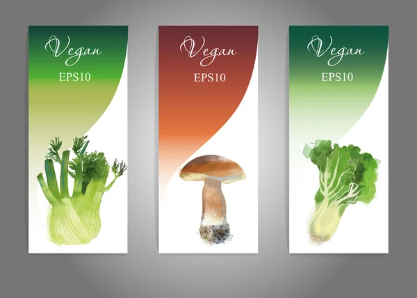 Set de flyer légumes — Image vectorielle