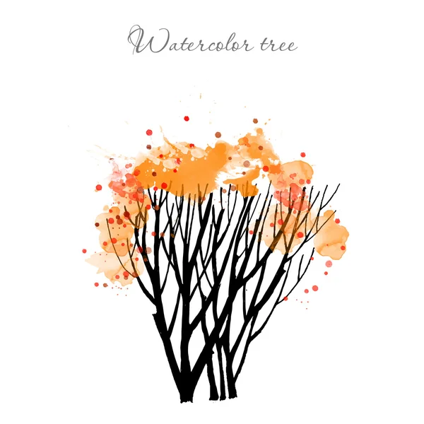 Acuarela árbol de otoño — Vector de stock