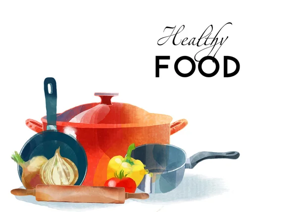 Sulu Boya mutfak arka plan