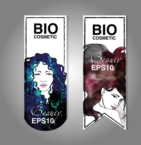 Wektor Bio etykiety kosmetyku zestaw — Wektor stockowy