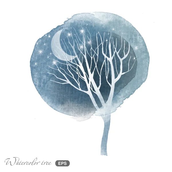 Suluboya kış ağacı — Stok Vektör