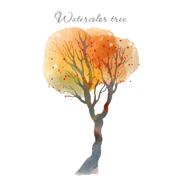 Acuarela árbol de otoño — Vector de stock