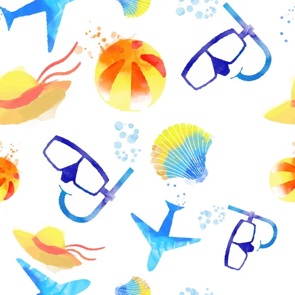 Aquarelle motif d'été — Image vectorielle