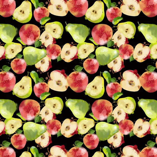 Фон из яблок и груш — стоковый вектор