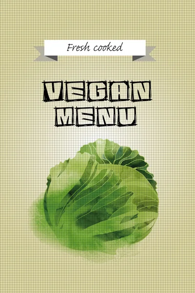 Vegan menu with cabbage — Stock Vector