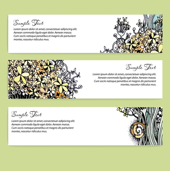 Flor Banner Design — Vetor de Stock