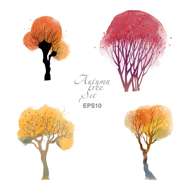 Aquarel herfst bomen — Stockvector