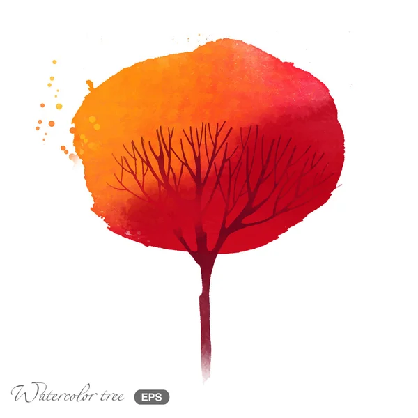 Aquarell Herbstbaum — Stockvektor