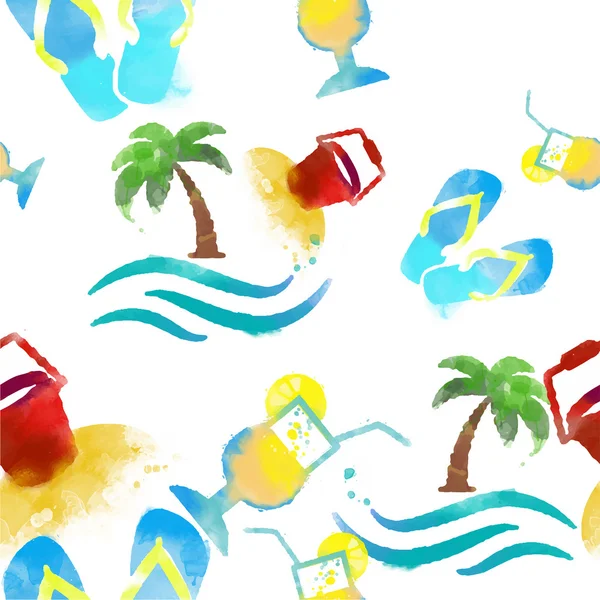Aquarelle motif d'été — Image vectorielle