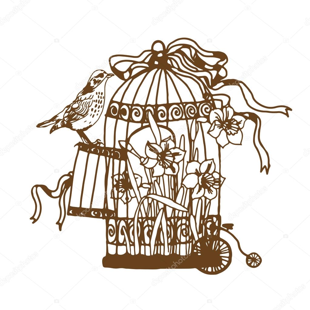 バードケージストックベクター ロイヤリティフリーバードケージイラスト Depositphotos