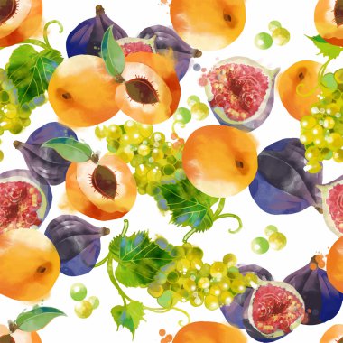 Kayısı, üzüm ve incir seamless modeli