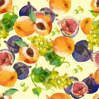 Kayısı, üzüm ve incir seamless modeli