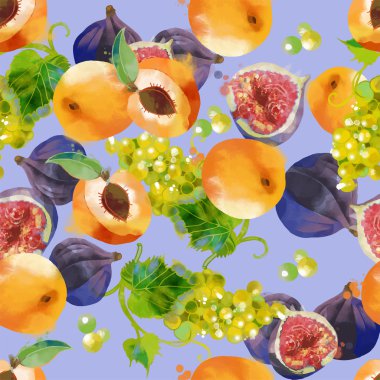 Kayısı, üzüm ve incir seamless modeli