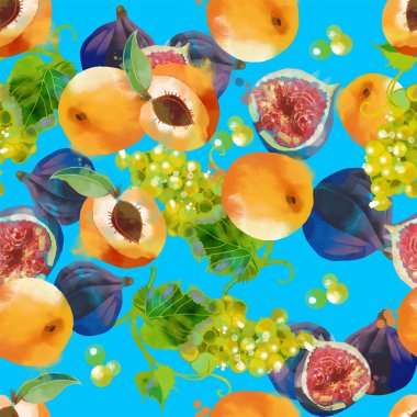 Kayısı, üzüm ve incir seamless modeli