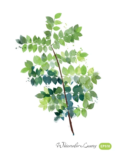 Suluboya yeşil yapraklar