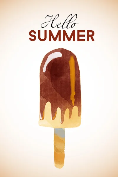 Aquarel zomer Ice cream — Stockvector