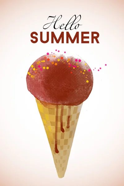 Watercolor summer Ice cream — Stock Vector
