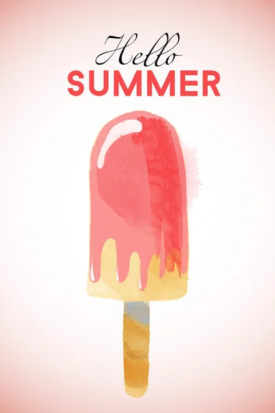 Watercolor summer Ice cream — Stock Vector