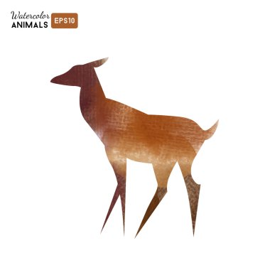 watercolor doe animal