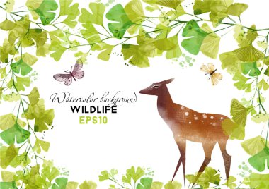 ormandaki suluboya geyik