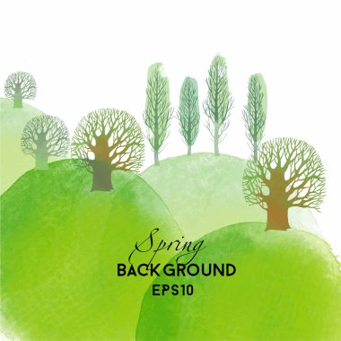 ağaçları ile yeşil tepeler