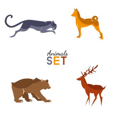 set of animals logos.