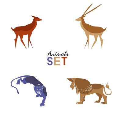 set of animals logos.