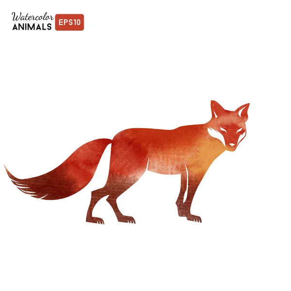 Aquarell Fuchs Tier — Stockvektor