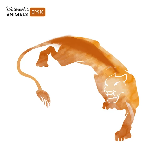 Watercolor leonessa animal — Stockový vektor