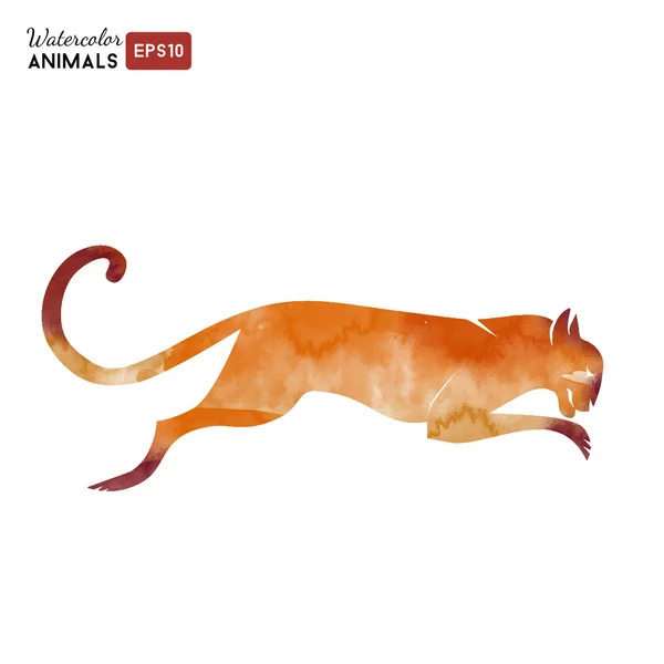 Acuarela leonessa animal — Vector de stock