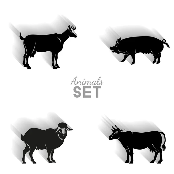 Set of animals logos — 스톡 벡터