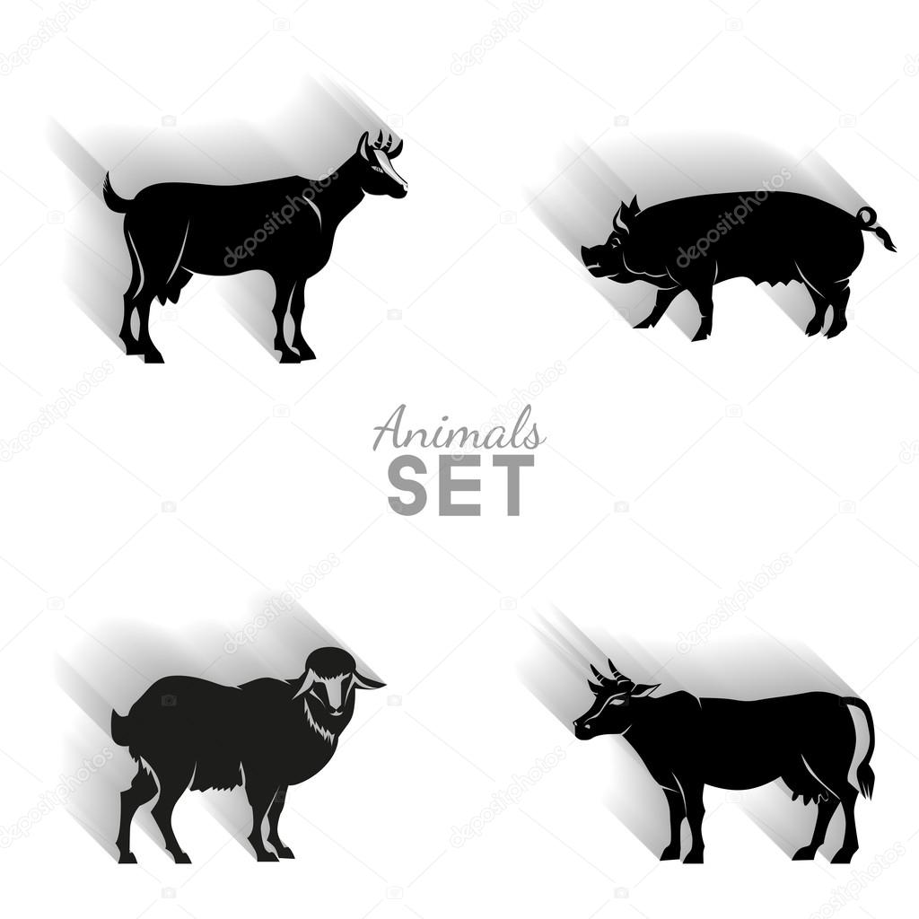 set of animals logos