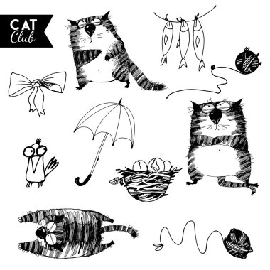 çizimler cats karakter kümesini