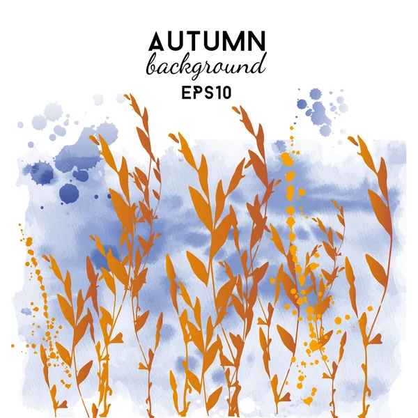 Fondo acuarela de hojas de otoño — Archivo Imágenes Vectoriales