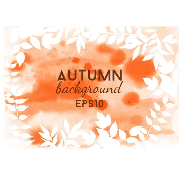 Fondo acuarela de hojas de otoño — Vector de stock